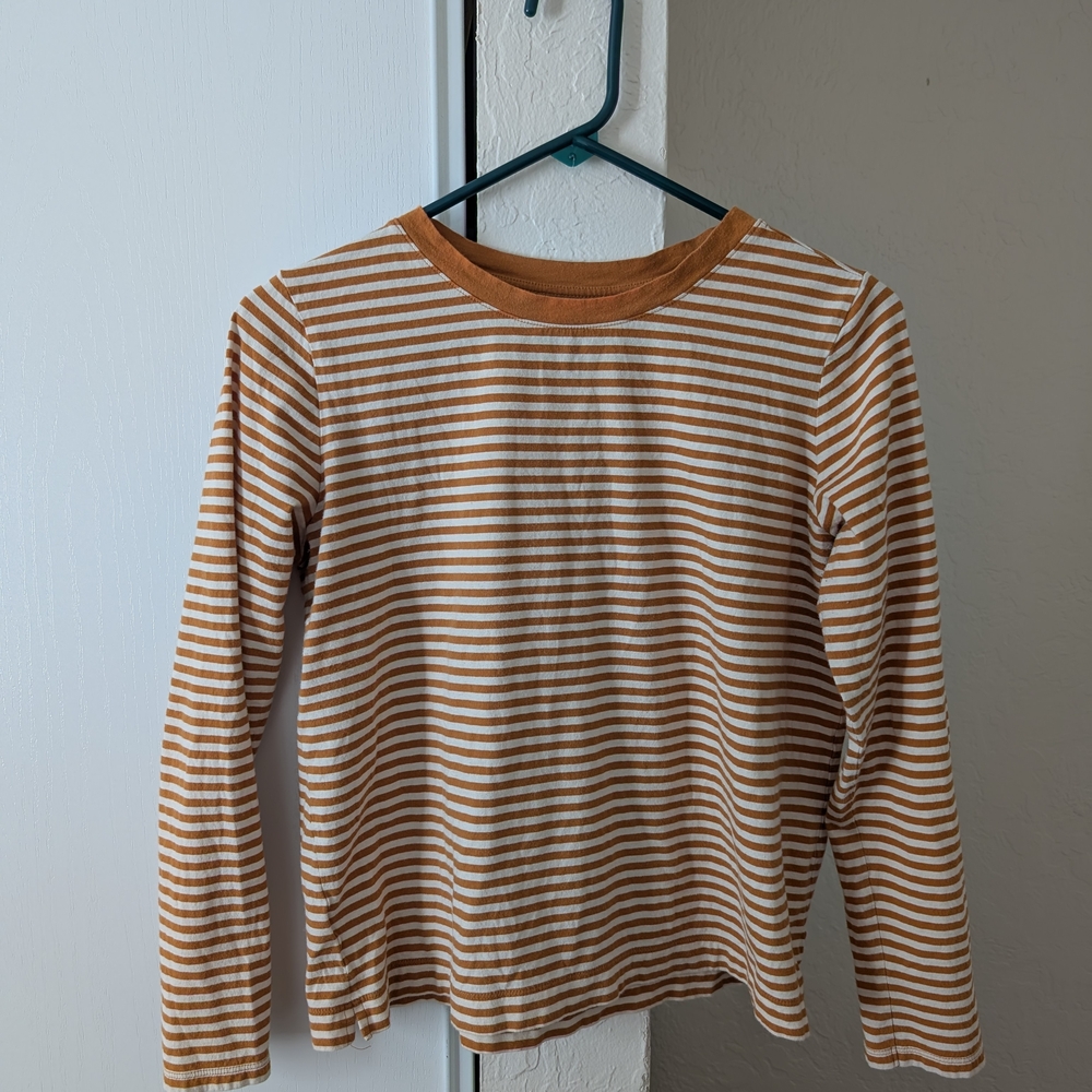 LOFT Orange and White Striped Top